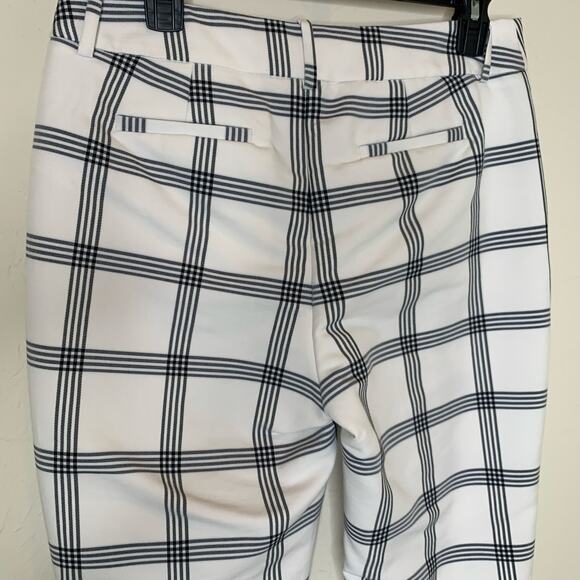 A New Day Windowpane Plaid Black White Stretch Trouser Sz 8 - Picture 4 of 7